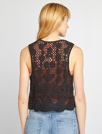 Gilet sans manches en macramé