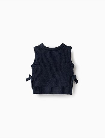Gilet sans manches en maille avec nœuds sur les côtés