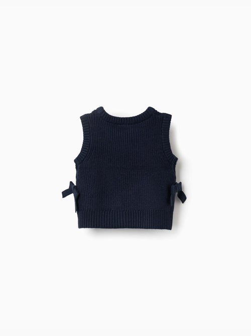 Gilet sans manches en maille avec nœuds sur les côtés - Kiabi