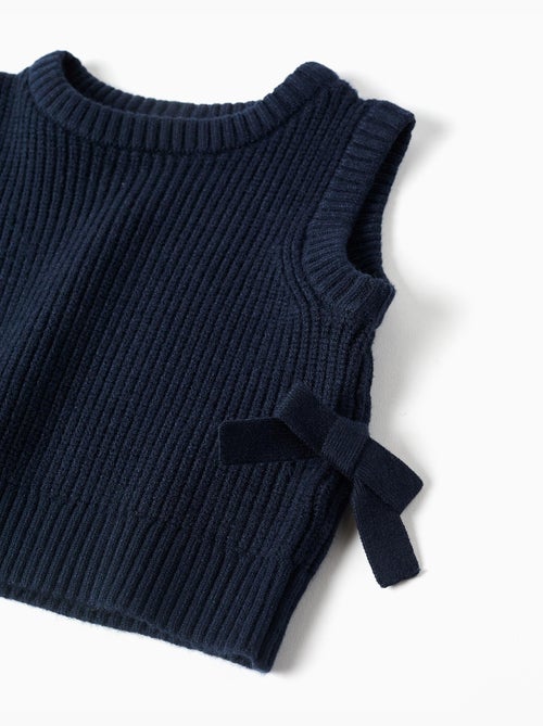 Gilet sans manches en maille avec nœuds sur les côtés - Kiabi