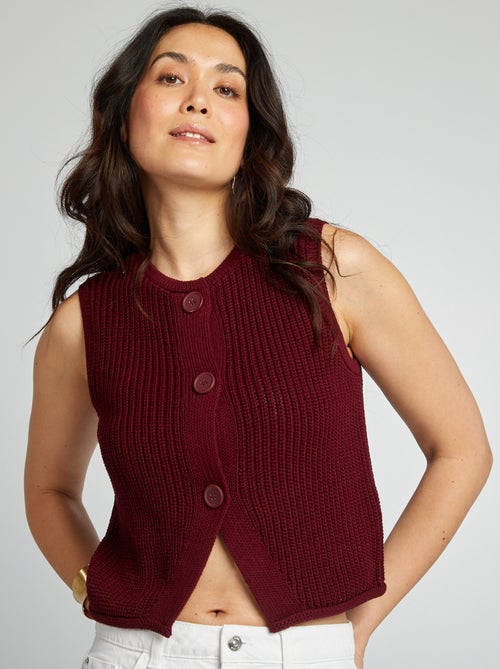 Gilet sans manches en maille - Kiabi