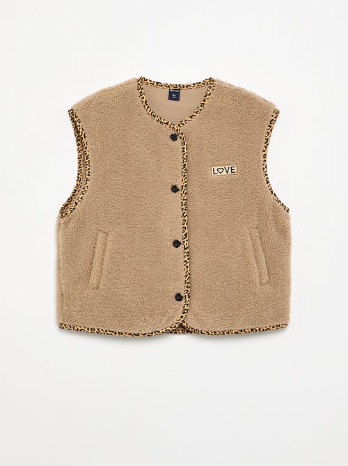 Gilet sans manches en moumoute - Kiabi