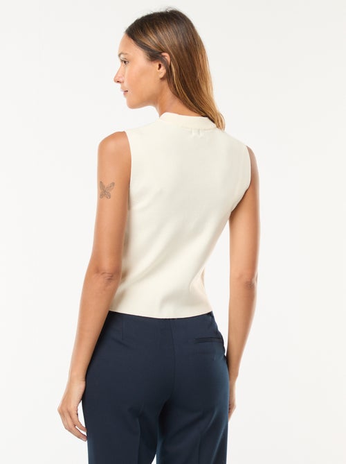 Gilet sans manches en tricot ottoman - Kiabi Gilet sans manches en tricot ottoman - Kiabi