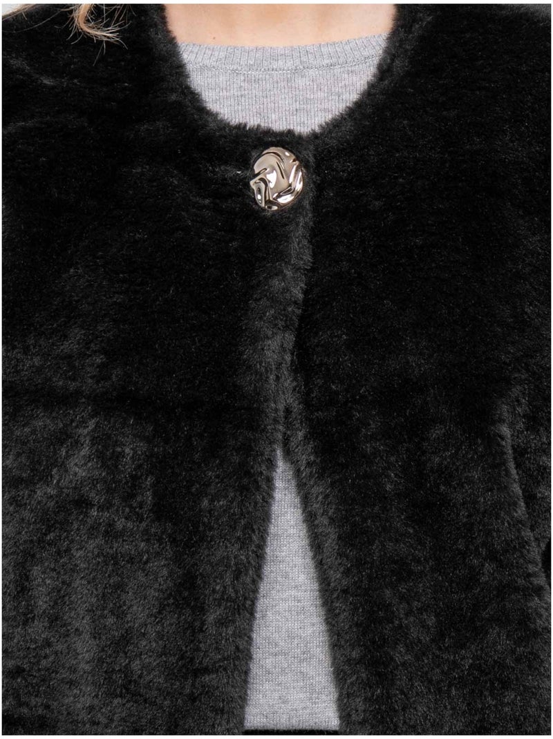 Gilet sans manches fausse fourrure ulla Noir - Kiabi