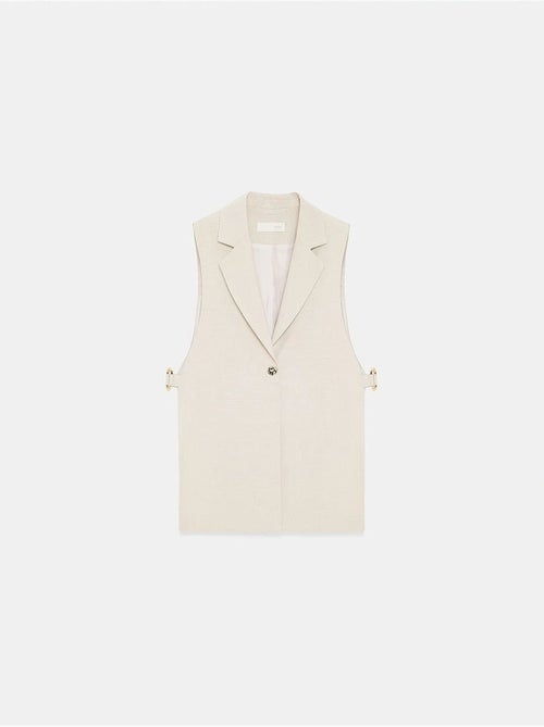 Gilet sans manches femme uni à col châle dilvin - Kiabi Gilet sans manches femme uni à col châle dilvin - Kiabi