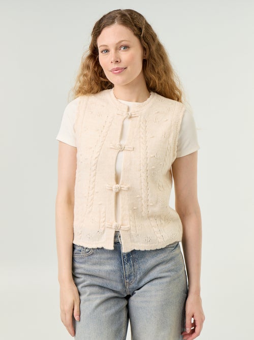Gilet sans manches finitions ondulées - Kiabi