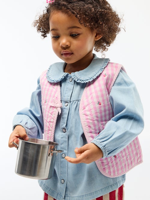 Gilet sans manches réversible en popeline - Kiabi