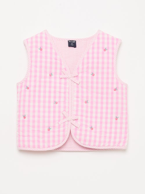Gilet sans manches réversible en popeline - Kiabi