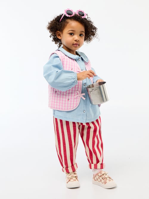 Gilet sans manches réversible en popeline - Kiabi