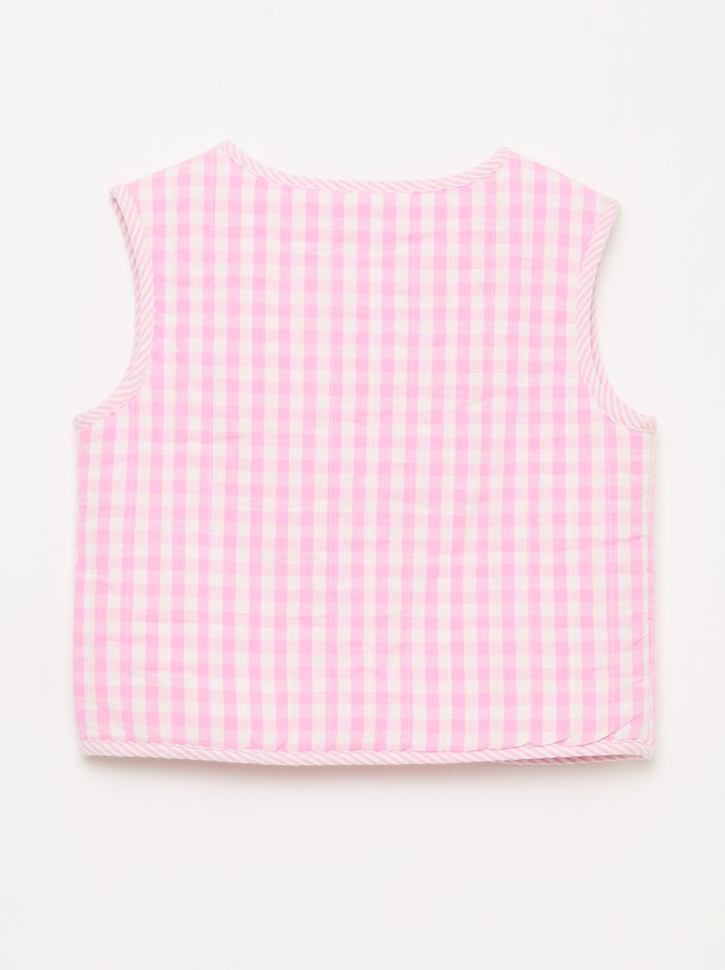 Gilet sans manches réversible en popeline Rose - Kiabi