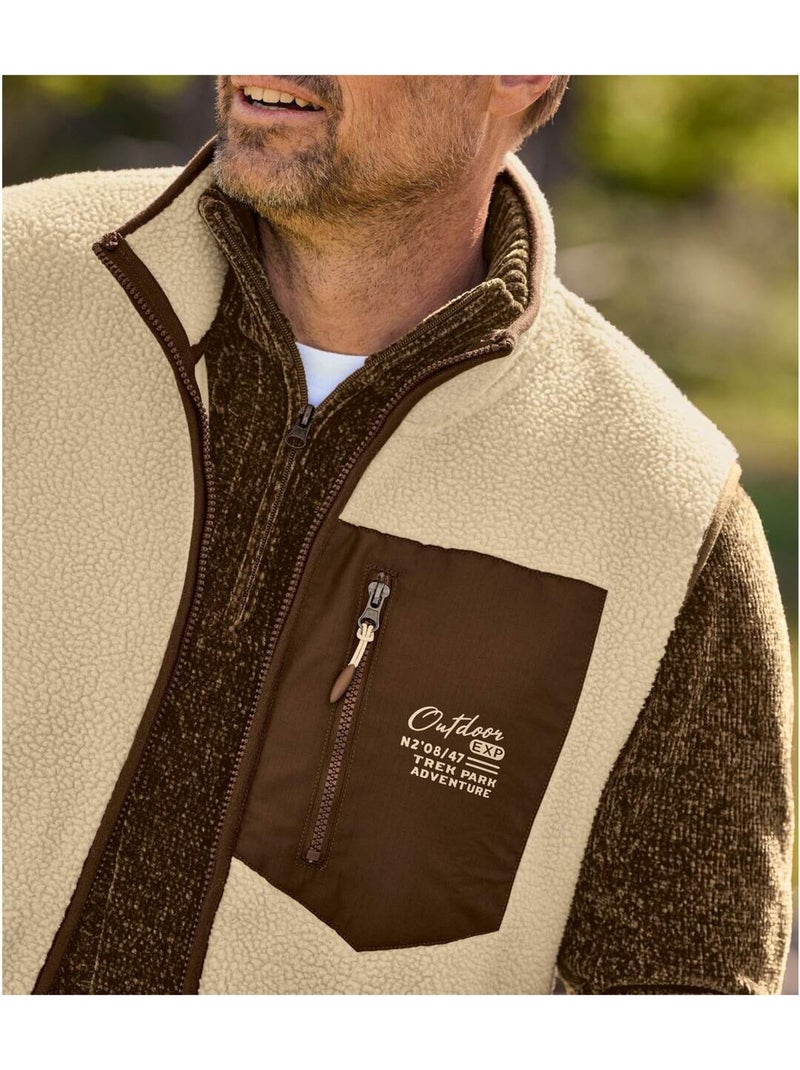 Gilet sans manches sherpa   - atlas for men Beige - Kiabi