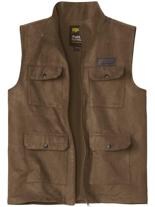 Gilet sans manches suédine doublure filet aventure  - atlas for men - Kiabi