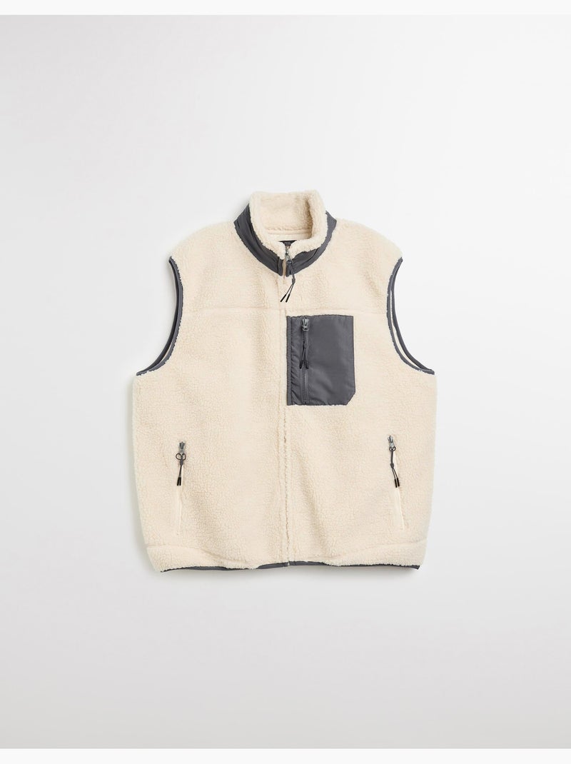 Gilet Sherpa, MO Fashion Beige - Kiabi