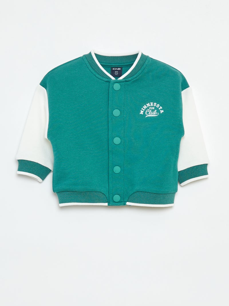 Gilet style campus Vert - Kiabi