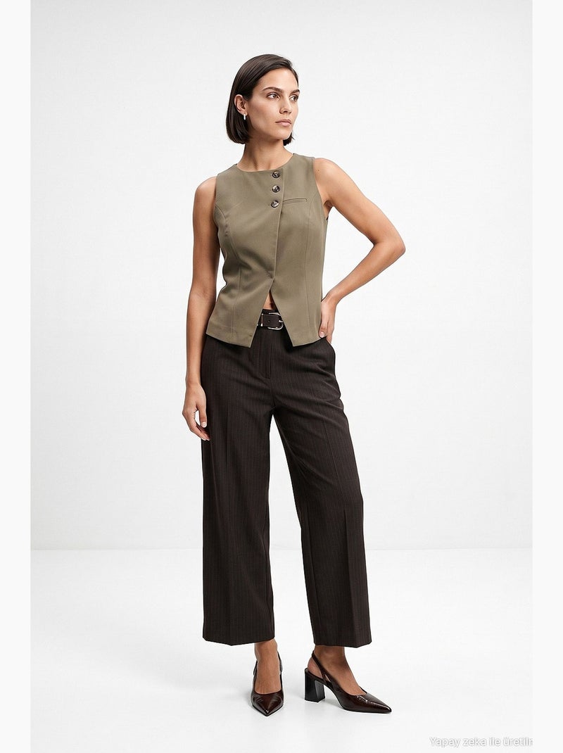 Gilet tailleur ajusté dilvin Kaki - Kiabi