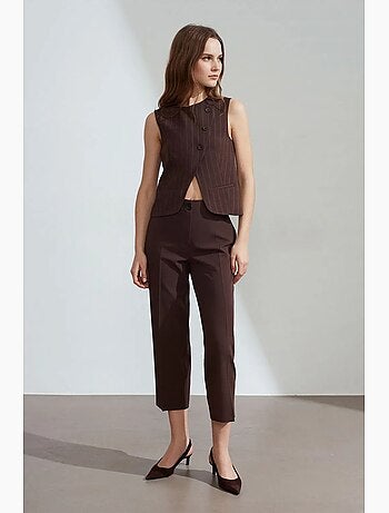 Gilet tissé rayé à boutons dilvin