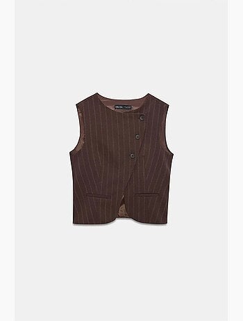 Gilet tissé rayé à boutons dilvin