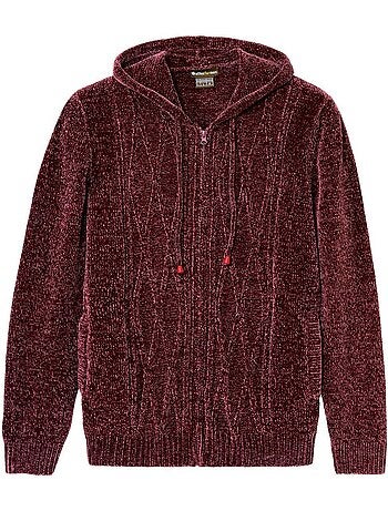 Gilet Tricot à Capuche Maille Chenille - ATLAS FOR MEN