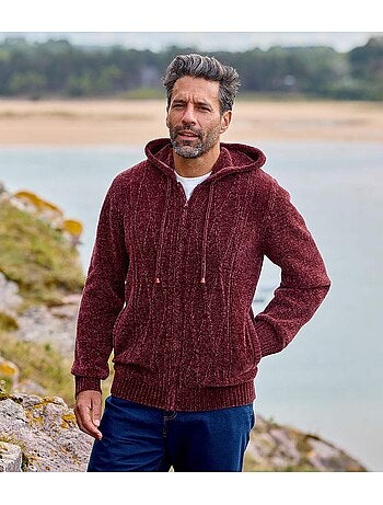 Gilet Tricot ? Capuche Maille Chenille - ATLAS FOR MEN