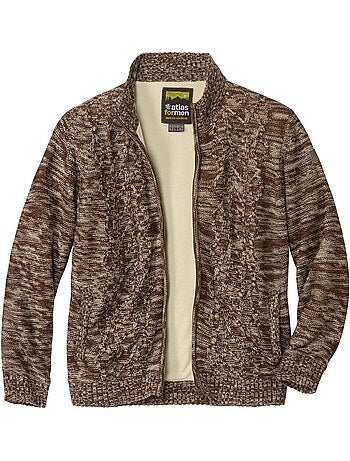 Blouson Tricot Jacquard Doublé Sherpa - ATLAS FOR MEN