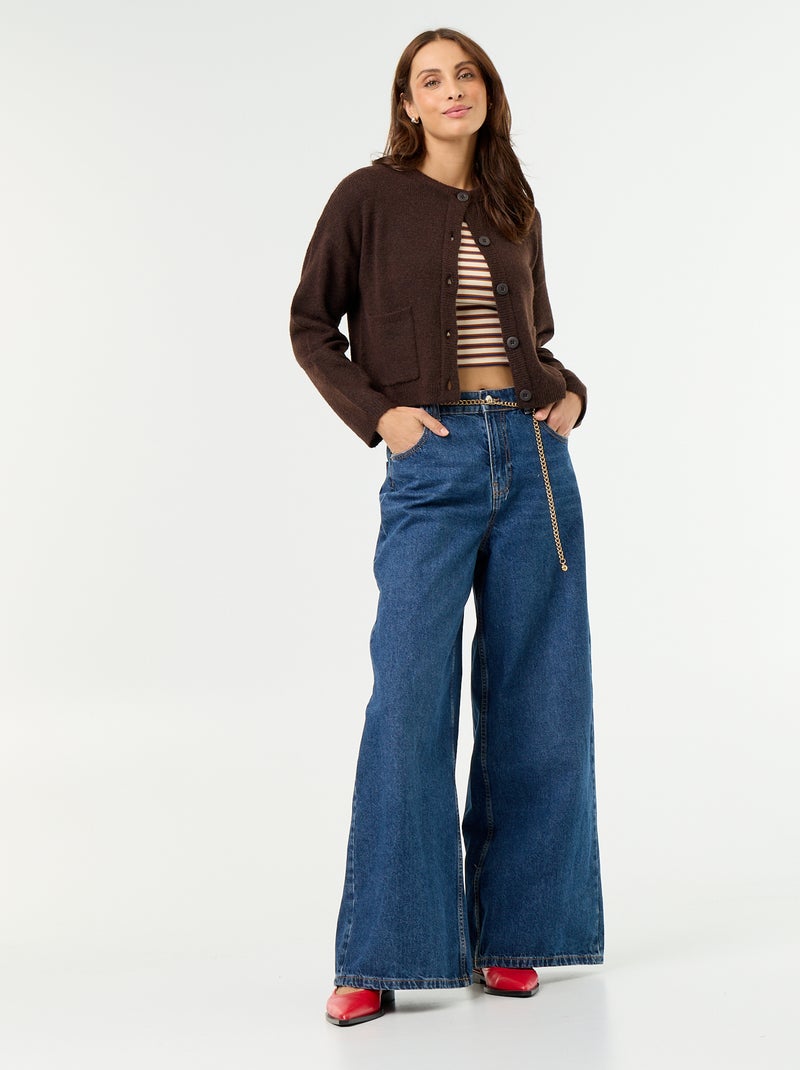 Gilet tricoté Marron - Kiabi