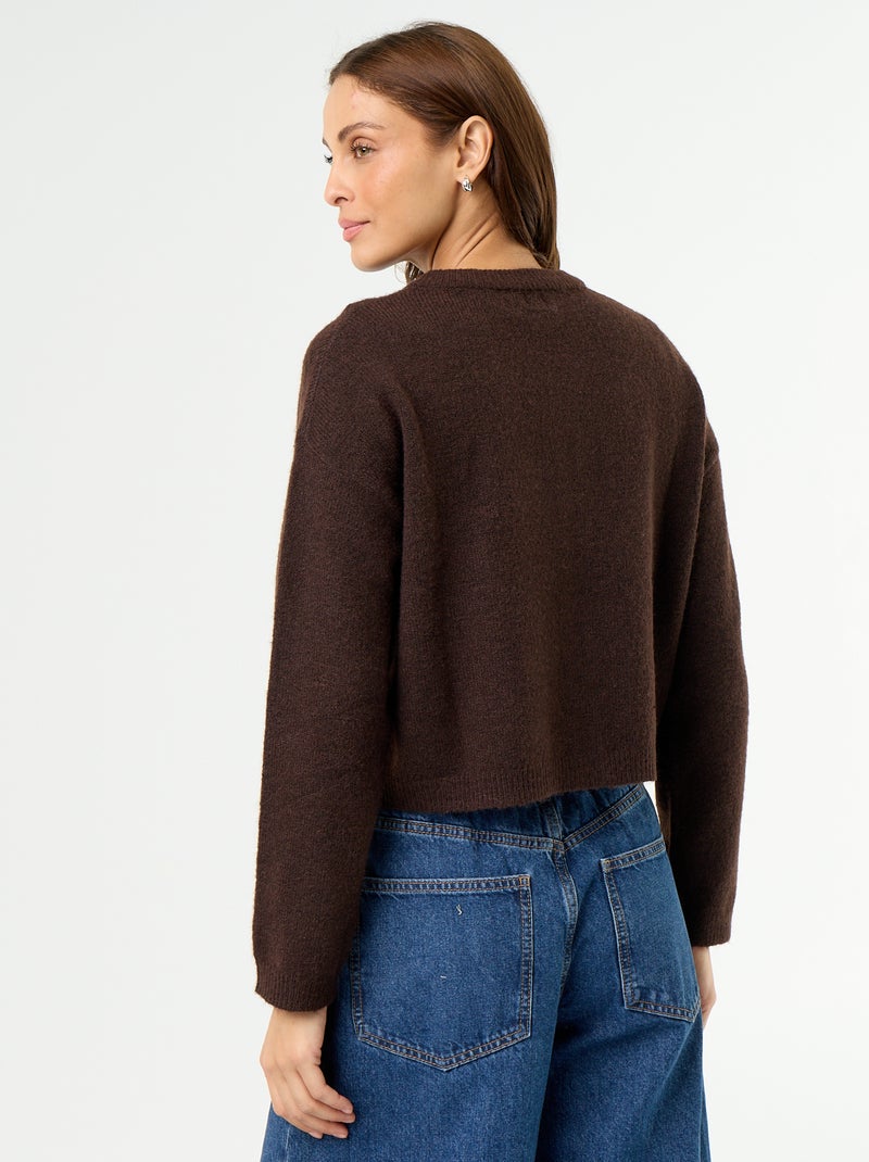 Gilet tricoté Marron - Kiabi