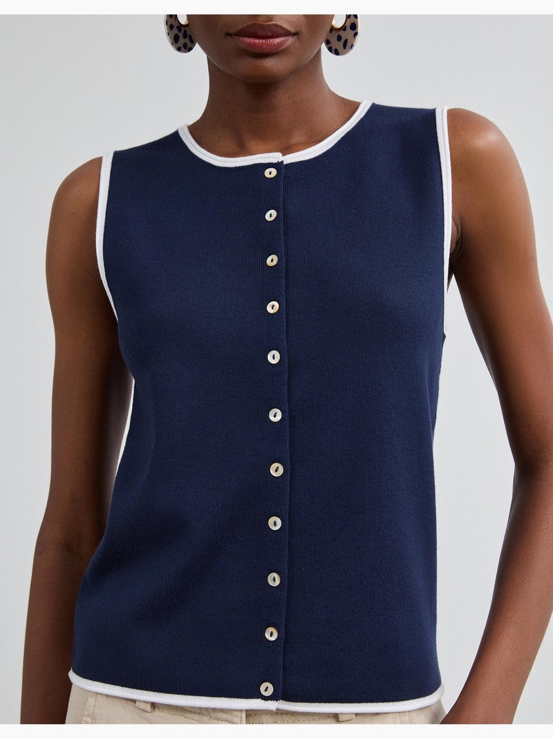 Gilet tricoté, mo fashion Bleu - Kiabi