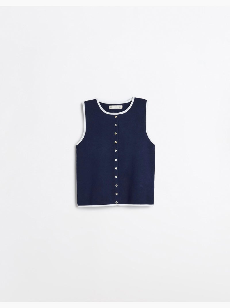 Gilet tricoté, mo fashion Bleu - Kiabi