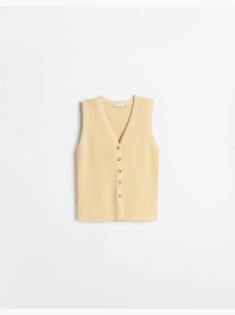 Gilet tricoté, mo fashion Jaune - Kiabi