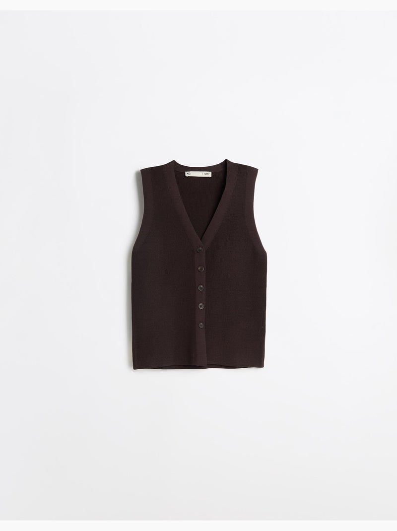 Gilet tricoté, mo fashion Marron - Kiabi