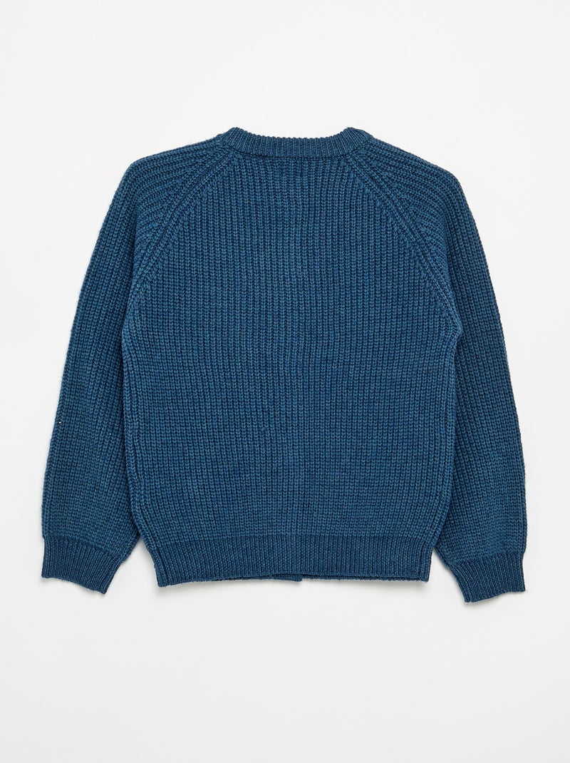 Gilet uni à manches longues Bleu - Kiabi