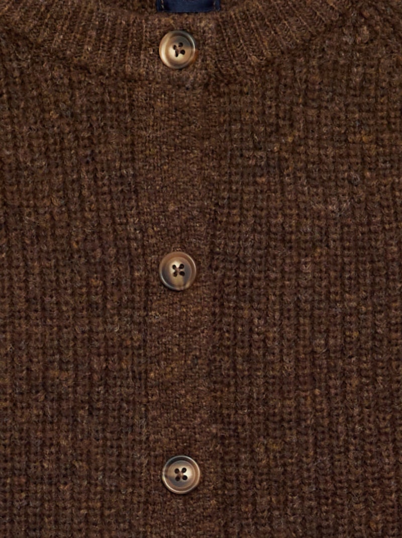 Gilet uni à manches longues Marron - Kiabi