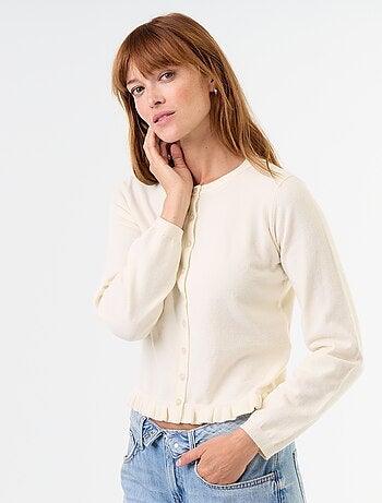 Gilet uni avec fausse fourrure au col