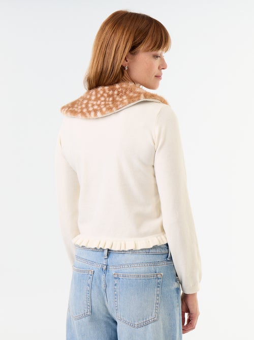 Gilet uni avec fausse fourrure au col - Kiabi Gilet uni avec fausse fourrure au col - Kiabi