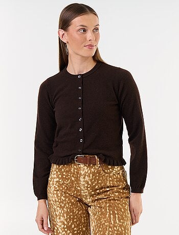 Gilet uni avec fausse fourrure au col