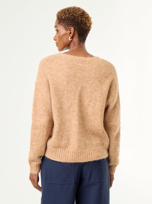 Gilet uni boutonné en maille grosse jauge - Kiabi
