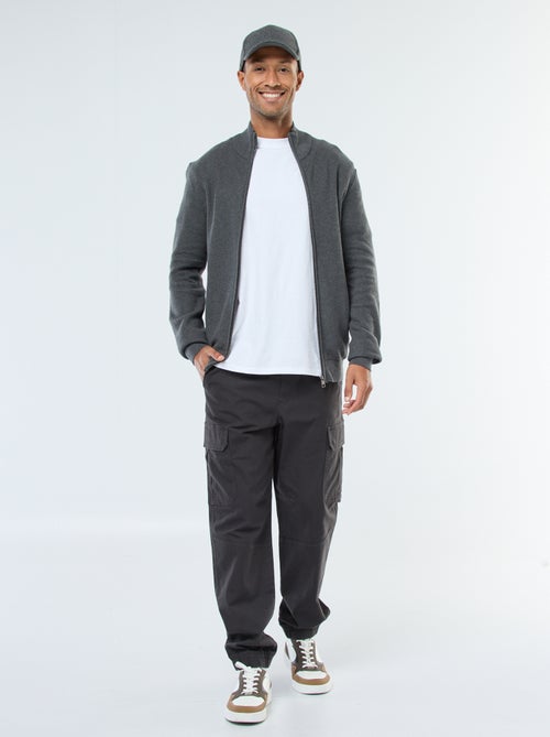 Gilet uni en maille avec 2 poches et col montant - Kiabi