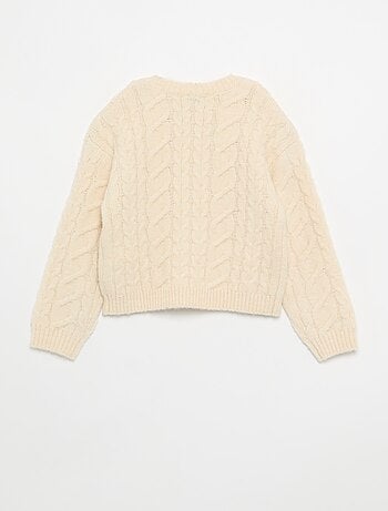 Gilet uni en maille fantaisie