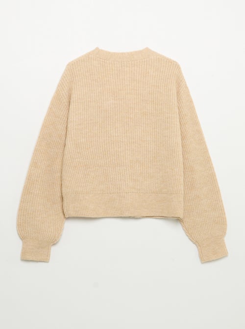 Gilet uni en maille grosse jauge facile à enfiler - Kiabi Gilet uni en maille grosse jauge facile à enfiler - Kiabi
