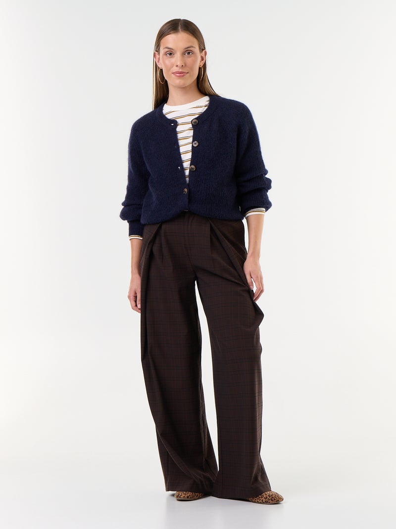 Gilet van mohair- en wolmix met knopen Blauw - Kiabi