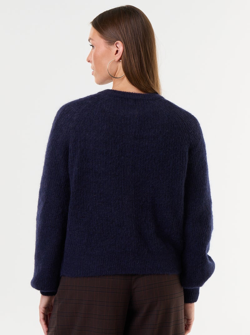 Gilet van mohair- en wolmix met knopen Blauw - Kiabi