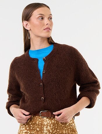 Gilet van mohair- en wolmix met knopen