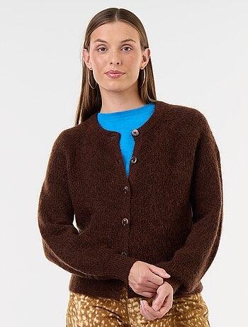 Gilet van mohair- en wolmix met knopen