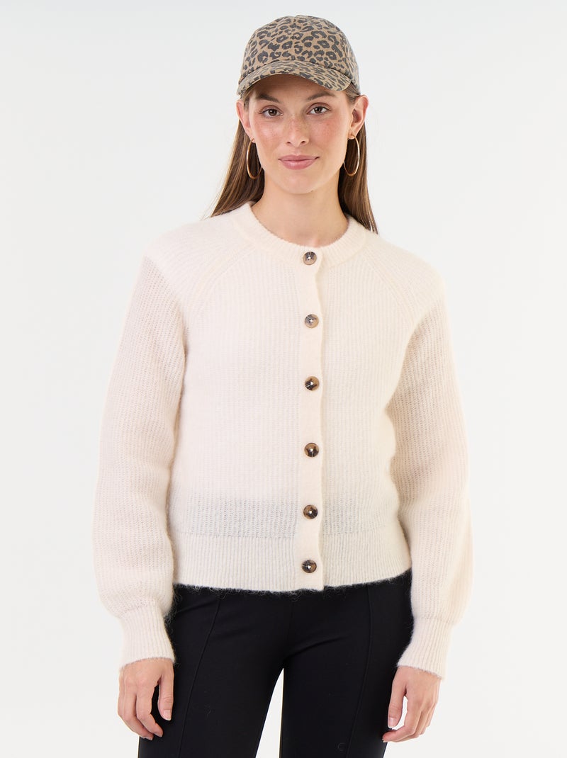 Gilet van mohair- en wolmix met knopen Grijs - Kiabi