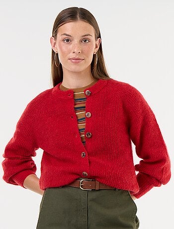Gilet van mohair- en wolmix met knopen