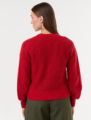 Gilet van mohair- en wolmix met knopen