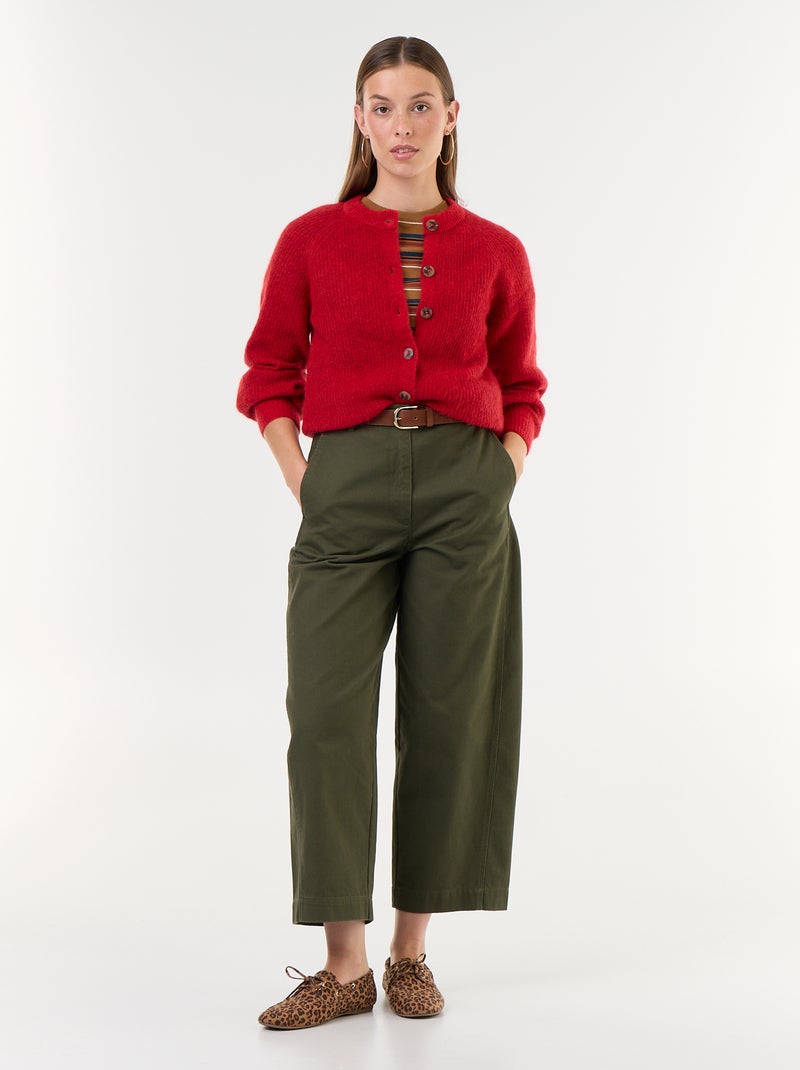 Gilet van mohair- en wolmix met knopen Rood - Kiabi