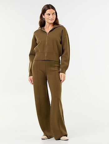 Gilet van ottomanstof met capuchon