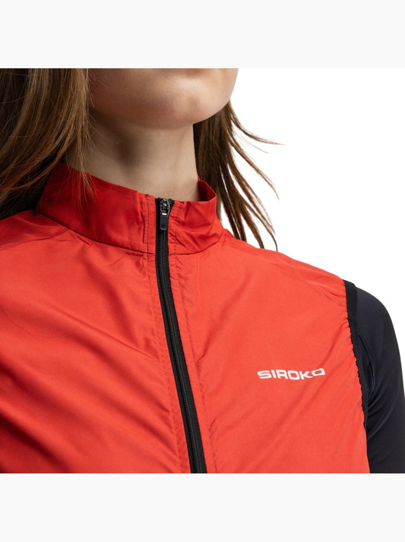 Gilet vélo coupe-vent femme cyclisme femme v1-w cordal Rouge - Kiabi