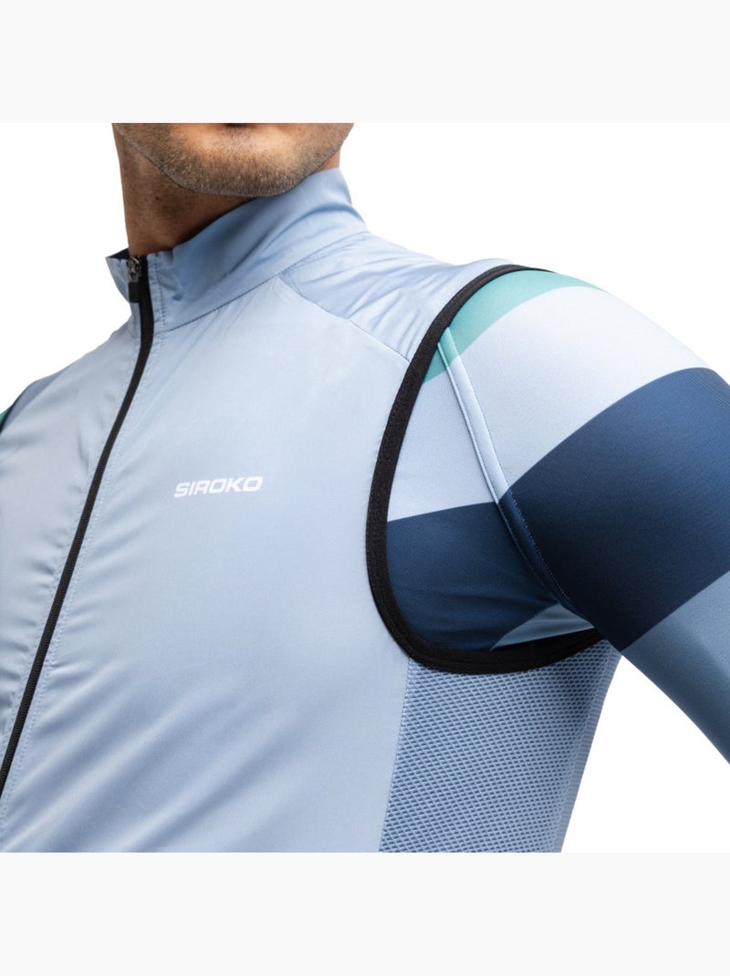 Gilet vélo coupe-vent homme cyclisme homme v1 klausen Bleu - Kiabi
